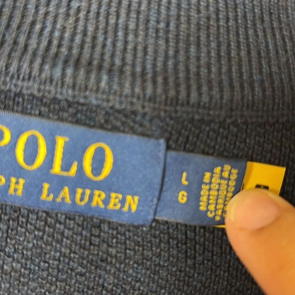 Polo Ralph Lauren Quarter Zip Pullover Sweater in Navy Blue size Large